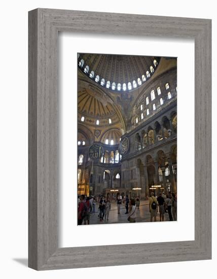 Interior of the Hagia Sophia Museum, UNESCO World Heritage Site, Istanbul, Turkey, Europe, Eurasia-Simon Montgomery-Framed Photographic Print