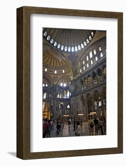 Interior of the Hagia Sophia Museum, UNESCO World Heritage Site, Istanbul, Turkey, Europe, Eurasia-Simon Montgomery-Framed Photographic Print