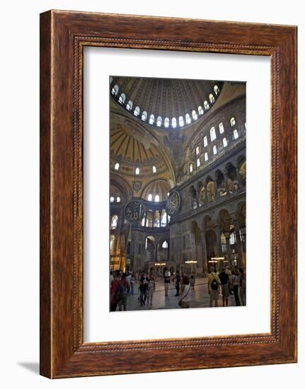 Interior of the Hagia Sophia Museum, UNESCO World Heritage Site, Istanbul, Turkey, Europe, Eurasia-Simon Montgomery-Framed Photographic Print