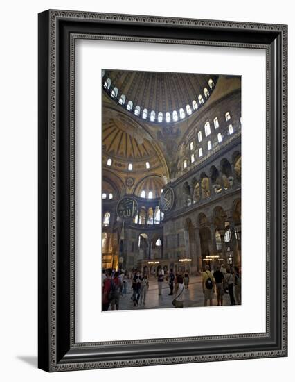 Interior of the Hagia Sophia Museum, UNESCO World Heritage Site, Istanbul, Turkey, Europe, Eurasia-Simon Montgomery-Framed Photographic Print