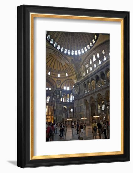 Interior of the Hagia Sophia Museum, UNESCO World Heritage Site, Istanbul, Turkey, Europe, Eurasia-Simon Montgomery-Framed Photographic Print