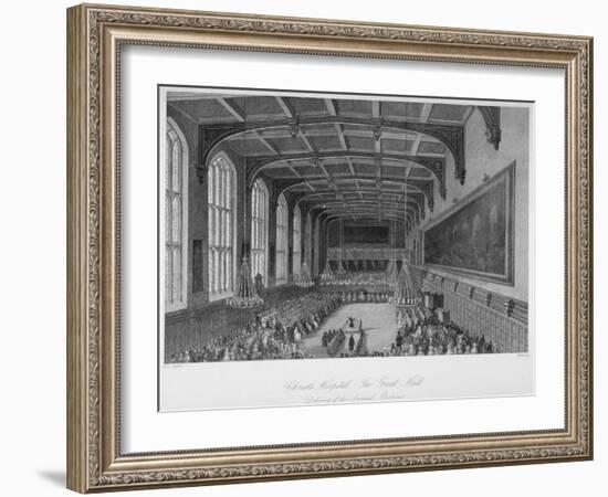 Interior of the Hall; Delivery of the Annual Orations, Christ's Hospital, City of London, 1850-Harden Sidney Melville-Framed Giclee Print