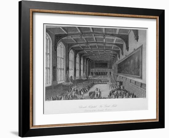 Interior of the Hall; Delivery of the Annual Orations, Christ's Hospital, City of London, 1850-Harden Sidney Melville-Framed Giclee Print