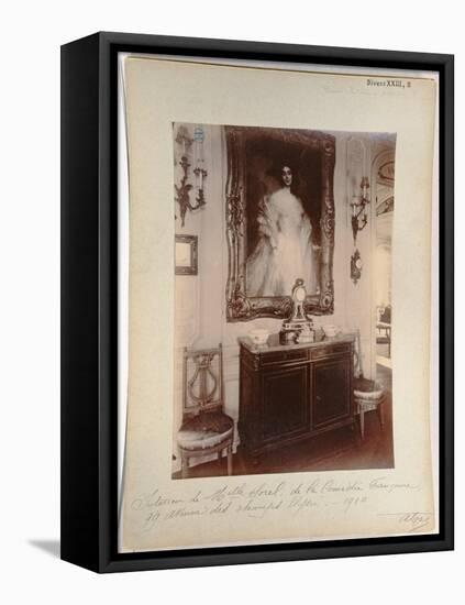 Interior of the Home of Cecile Sorel at 99 Avenue des Champs Elysees, 1910-Eugene Atget-Framed Premier Image Canvas