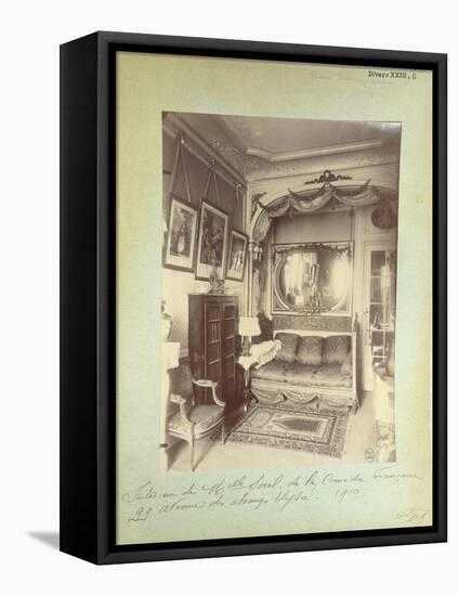 Interior of the Home of Cecile Sorel at 99 Avenue Des Champs Elysees, 1910-Eugene Atget-Framed Premier Image Canvas