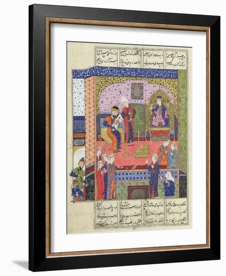 Interior of the King of Persia's Palace, Illustration from the "Shahnama" (Book of Kings)-null-Framed Giclee Print