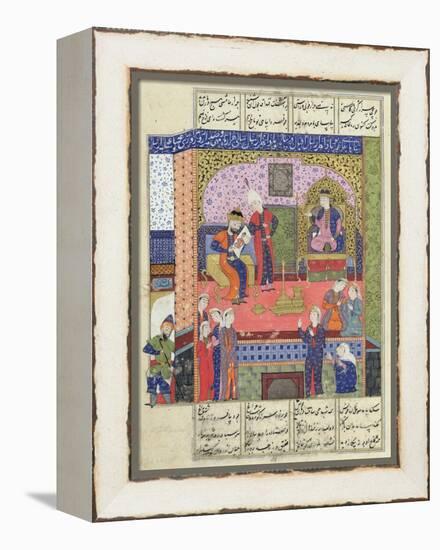 Interior of the King of Persia's Palace, Illustration from the "Shahnama" (Book of Kings)-null-Framed Premier Image Canvas