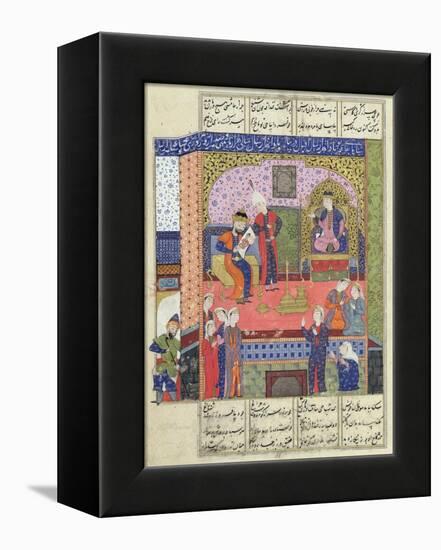 Interior of the King of Persia's Palace, Illustration from the "Shahnama" (Book of Kings)-null-Framed Premier Image Canvas