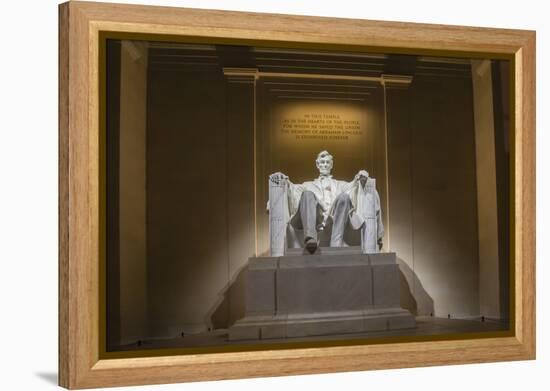 Interior of the Lincoln Memorial Lit Up at Night-Michael Nolan-Framed Premier Image Canvas