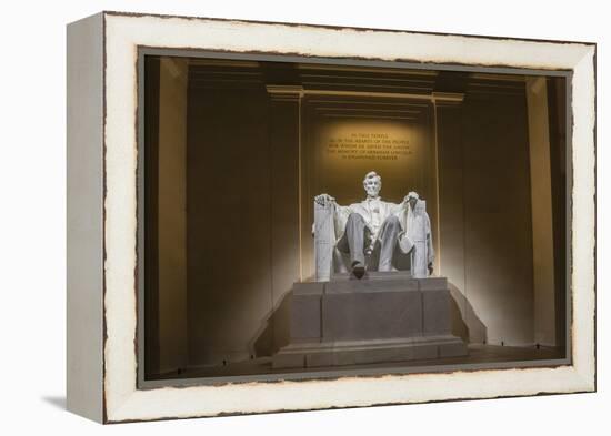 Interior of the Lincoln Memorial Lit Up at Night-Michael Nolan-Framed Premier Image Canvas