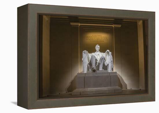 Interior of the Lincoln Memorial Lit Up at Night-Michael Nolan-Framed Premier Image Canvas