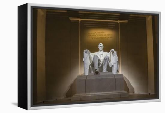 Interior of the Lincoln Memorial Lit Up at Night-Michael Nolan-Framed Premier Image Canvas