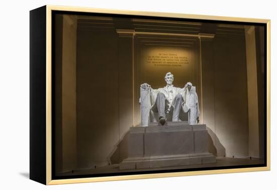 Interior of the Lincoln Memorial Lit Up at Night-Michael Nolan-Framed Premier Image Canvas