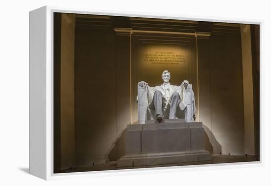 Interior of the Lincoln Memorial Lit Up at Night-Michael Nolan-Framed Premier Image Canvas