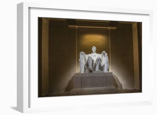 Interior of the Lincoln Memorial Lit Up at Night-Michael Nolan-Framed Photographic Print