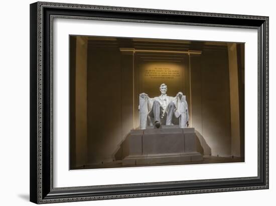 Interior of the Lincoln Memorial Lit Up at Night-Michael Nolan-Framed Photographic Print