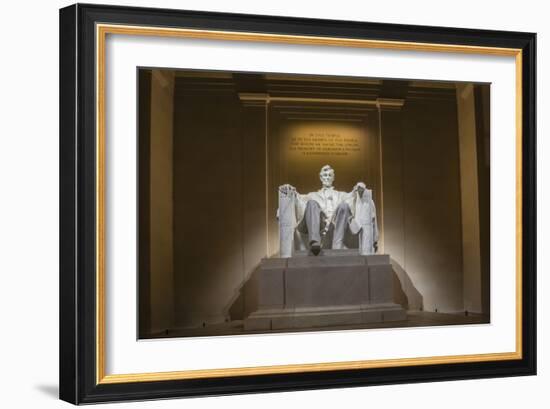 Interior of the Lincoln Memorial Lit Up at Night-Michael Nolan-Framed Photographic Print