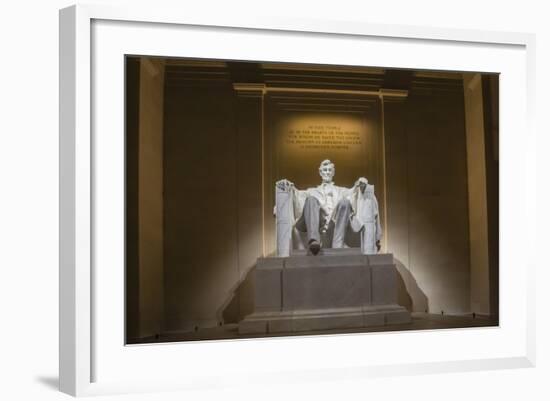 Interior of the Lincoln Memorial Lit Up at Night-Michael Nolan-Framed Photographic Print