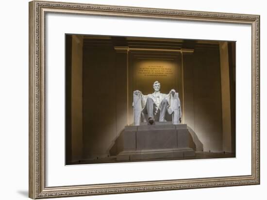 Interior of the Lincoln Memorial Lit Up at Night-Michael Nolan-Framed Photographic Print