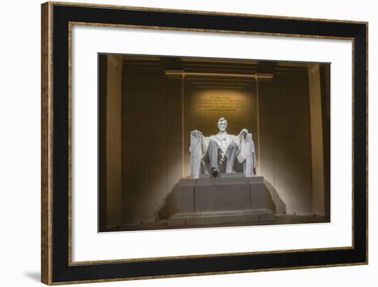 Interior of the Lincoln Memorial Lit Up at Night-Michael Nolan-Framed Photographic Print