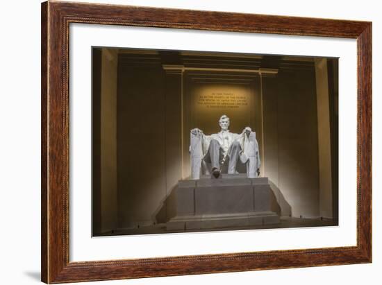 Interior of the Lincoln Memorial Lit Up at Night-Michael Nolan-Framed Photographic Print