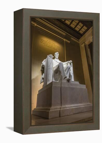 Interior of the Lincoln Memorial Lit Up at Night-Michael Nolan-Framed Premier Image Canvas