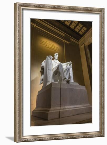 Interior of the Lincoln Memorial Lit Up at Night-Michael Nolan-Framed Photographic Print