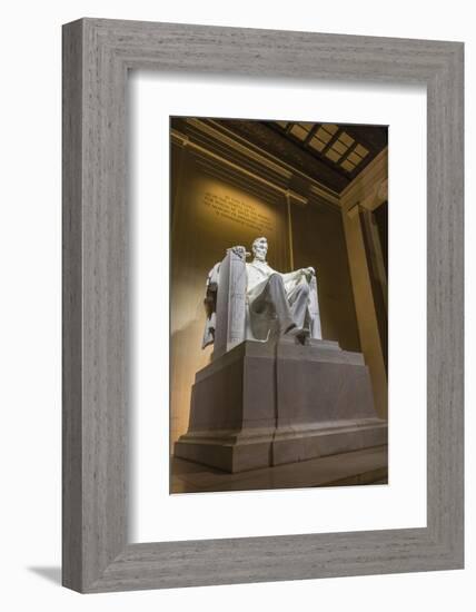 Interior of the Lincoln Memorial Lit Up at Night-Michael Nolan-Framed Photographic Print