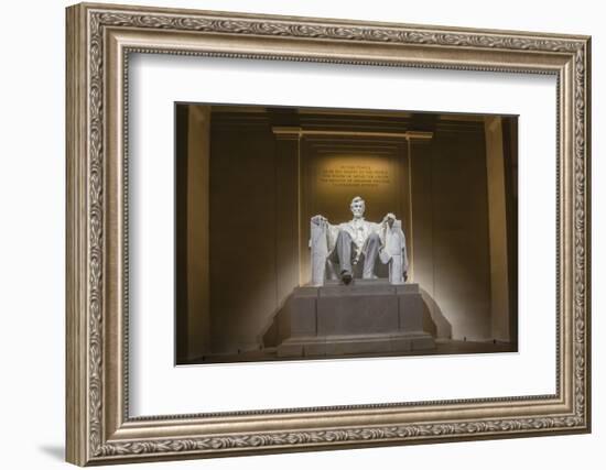 Interior of the Lincoln Memorial Lit Up at Night-Michael Nolan-Framed Photographic Print