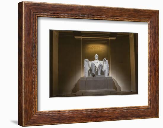 Interior of the Lincoln Memorial Lit Up at Night-Michael Nolan-Framed Photographic Print