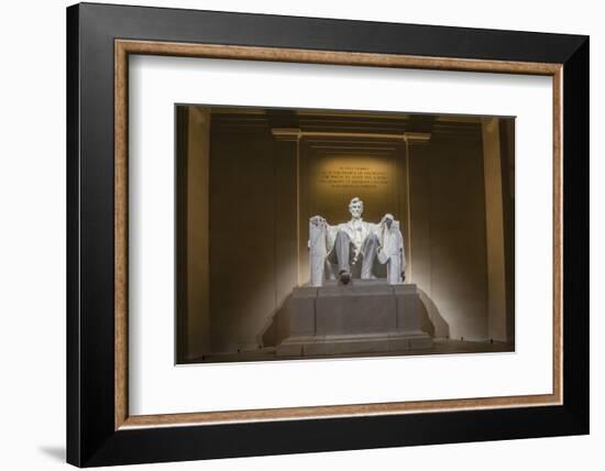 Interior of the Lincoln Memorial Lit Up at Night-Michael Nolan-Framed Photographic Print