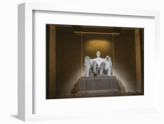 Interior of the Lincoln Memorial Lit Up at Night-Michael Nolan-Framed Photographic Print