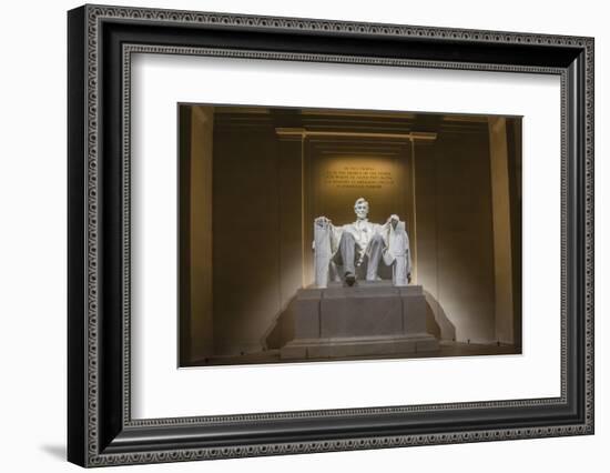 Interior of the Lincoln Memorial Lit Up at Night-Michael Nolan-Framed Photographic Print