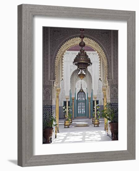 Interior of the Mahakma Du Pasha in the Quartier Habous or 'New Medina' in Casablanca-Julian Love-Framed Photographic Print