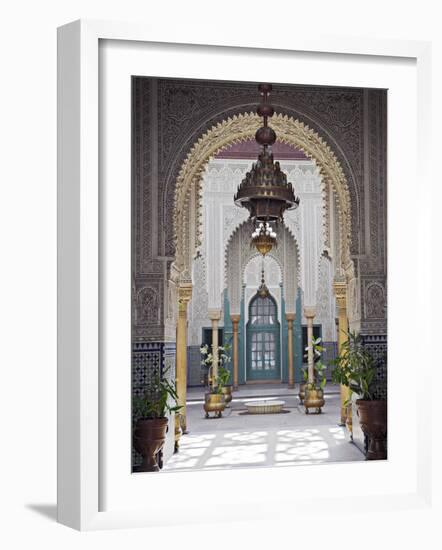 Interior of the Mahakma Du Pasha in the Quartier Habous or 'New Medina' in Casablanca-Julian Love-Framed Photographic Print