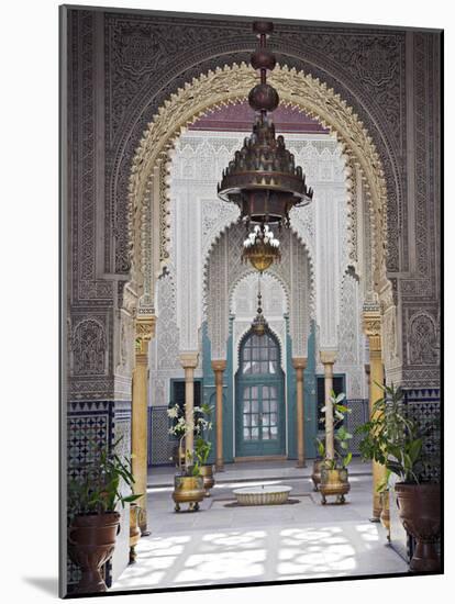 Interior of the Mahakma Du Pasha in the Quartier Habous or 'New Medina' in Casablanca-Julian Love-Mounted Photographic Print