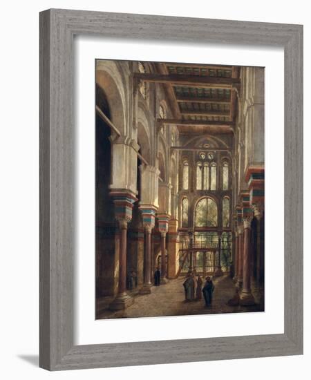 Interior of the Mosque of El Mooristan in Cairo-Adrien Dauzats-Framed Giclee Print