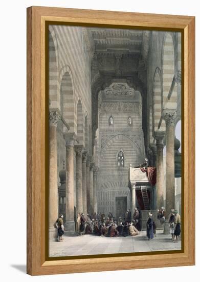 Interior of the Mosque of the Metwalys-David Roberts-Framed Premier Image Canvas