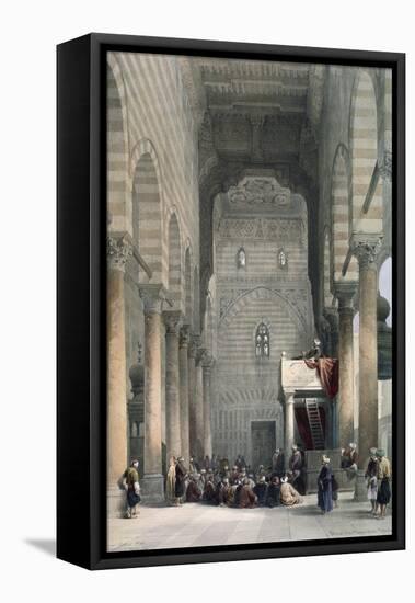 Interior of the Mosque of the Metwalys-David Roberts-Framed Premier Image Canvas