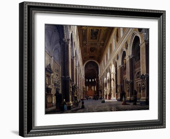 Interior of the Naples Cathedral, 1859-Giuseppe Castiglione-Framed Giclee Print