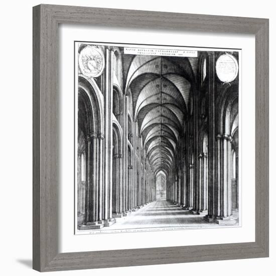 Interior of the Nave of St. Paul's, 1658-Wenceslaus Hollar-Framed Giclee Print