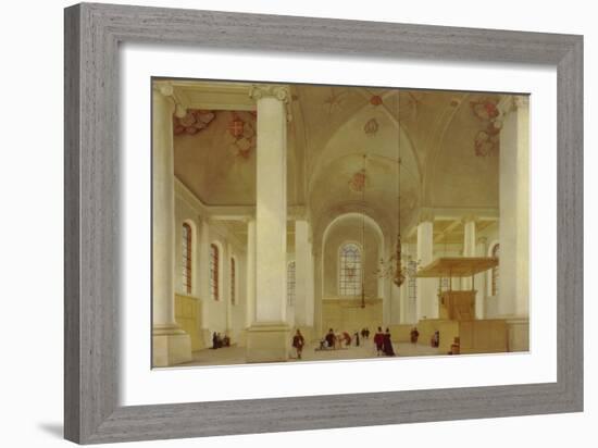 Interior of the New Church (Nieuwe Kerk) at Haarlem. 1652-Pieter Jansz Saenredam-Framed Giclee Print