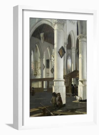 Interior of the Old Church in Delft, 1650–52-Emanuel de Witte-Framed Art Print