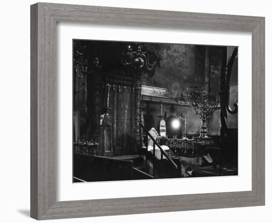 Interior of the Old New Synagogue, Built 1250, Oldest Operating Synagogue in Europe-John Phillips-Framed Photographic Print