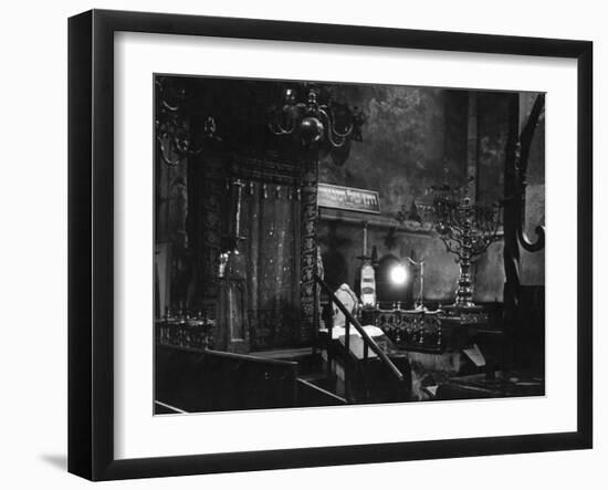 Interior of the Old New Synagogue, Built 1250, Oldest Operating Synagogue in Europe-John Phillips-Framed Photographic Print