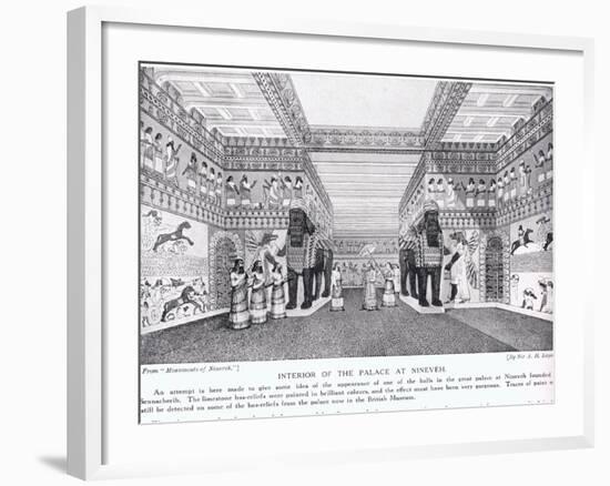 Interior of the Palace of Nineveh, Illustration from 'Hutchinson's History of the Nations'-Sir Austen Henry Layard-Framed Giclee Print