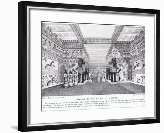 Interior of the Palace of Nineveh, Illustration from 'Hutchinson's History of the Nations'-Sir Austen Henry Layard-Framed Giclee Print