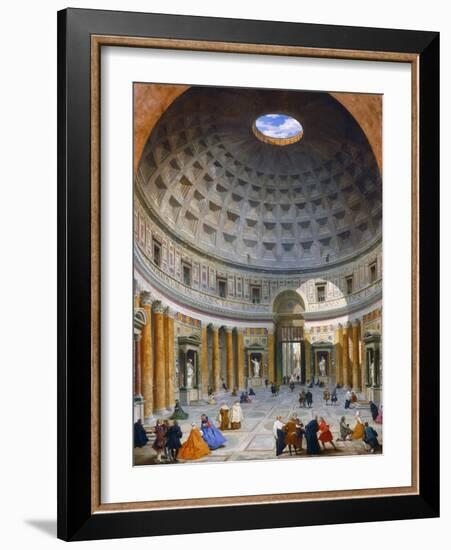 Interior of the Pantheon, Rome by Giovanni Paolo Panini-Giovanni Paolo Panini-Framed Giclee Print