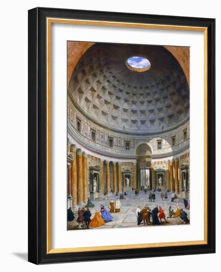 Interior of the Pantheon, Rome by Giovanni Paolo Panini-Giovanni Paolo Panini-Framed Giclee Print