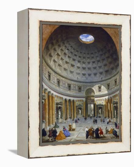 Interior of the Pantheon, Rome, C.1734-Giovanni Paolo Pannini-Framed Premier Image Canvas